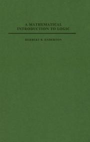Cover of: A mathematical introduction to logic
