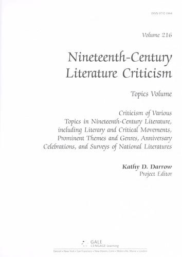 Nineteenth-century literature criticism by Kathy D. Darrow