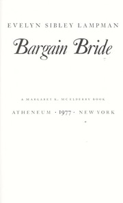 Bargain Bride by Evelyn Sibley Lampman