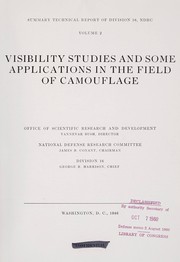 Cover of: Visibility studies and some applications in the field of camouflage