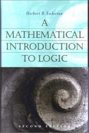 Cover of: A mathematical introduction to logic by Herbert B. Enderton