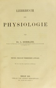 Cover of: Lehrbuch der Physiologie