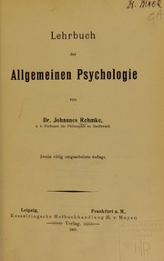Cover of: Lehrbuch der allgemeinen psychologie