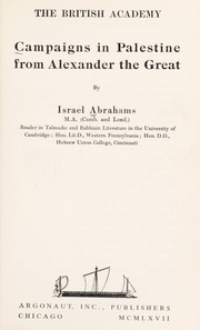 Cover of: Campaigns in Palestine from Alexander the Great.