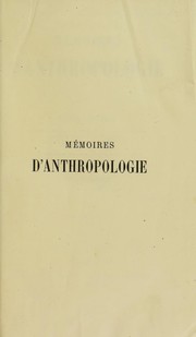 Cover of: M©♭moires d'anthropologie