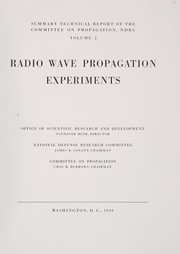 Cover of: Radio wave propagation experiments