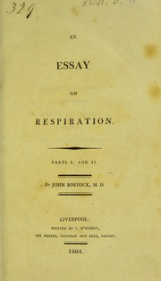 Cover of: An essay on respiration. Pts I-II