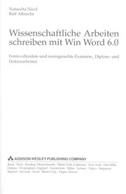 Wissenschaftliche Arbeiten schreiben mit Win Word 6.0 by Natascha Nicol, Ralf Albrecht