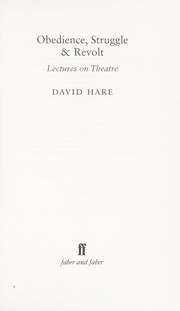 Cover of: Obedience, struggle & revolt: lectures on theatre