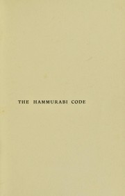 Cover of: The Hammurabi code and the Sinaitic legislation