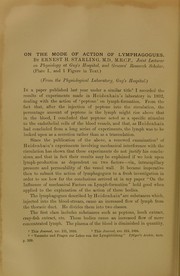 Cover of: On the mode of action of lymphagogues
