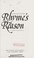 Cover of: Rhyme's reason
