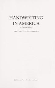 Cover of: Handwriting in America: A Cultural History