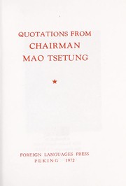 Cover of: Quotations from Chairman Mao Tsetung. by Mao Zedong