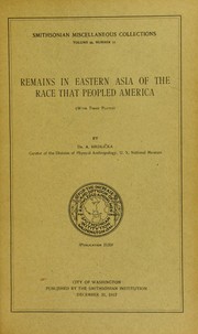 Cover of: Remains in eastern Asia of the race that peopled America: (with three plates)