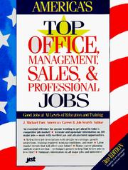 Cover of: America's Top Office, Management, Sales, & Professional Jobs: Good Jobs That Offer Advancement & Excellent Pay