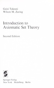 Cover of: Introduction to axiomatic set theory