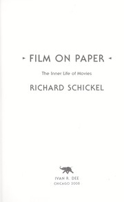 Cover of: Film on paper: the inner life of movies