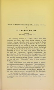 Cover of: Notes on the chromatology of Anthea cereus