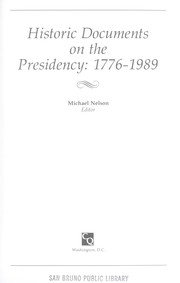 Cover of: Historic documents on the presidency: 1776-1989