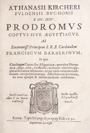 Cover of: Athanasii Kircheri ... Prodromvs coptvs sive ægyptiacvs ... by Athanasius Kircher