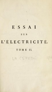 Cover of: Essai sur l'électricité naturelle et artificielle