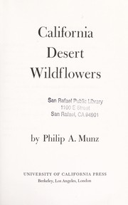 Cover of: California desert wildflowers.