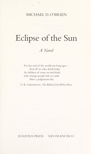Eclipse of the sun : a novel by