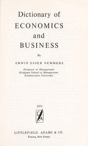 Cover of: Dictionary of economics and business. by Erwin Esser Nemmers