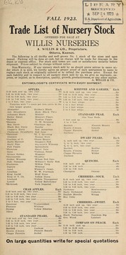 Cover of: Trade list of nursery stock: fall 1923