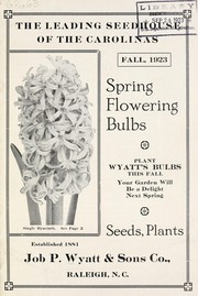 Cover of: Fall, 1923: spring flowering bulbs, seeds, plants