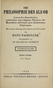 Cover of: Hans Vaihinger
