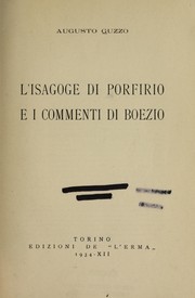 Cover of: L'Isagoge di Porfirio e i commenti di Boezio