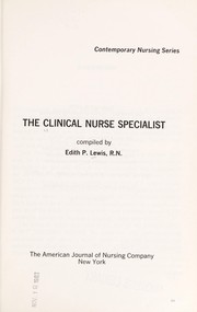 Cover of: The clinical nurse specialist.
