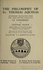 Cover of: The philosophy of St. Thomas Aquinas