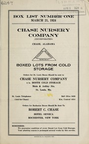 Cover of: Box list number one: March 21, 1924