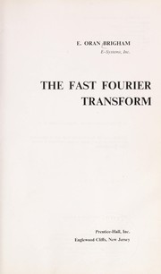 The Fast Fourier Transform by E. Oran Brigham