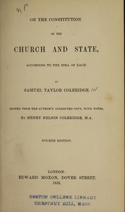 Cover of: On the constitution of the church and state: according to the idea of each