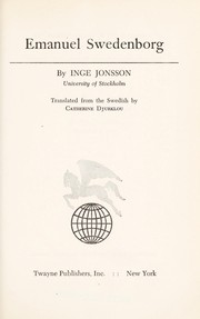 Cover of: Emanuel Swedenborg.