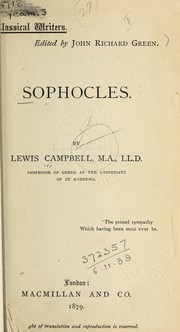 Cover of: Sophocles.