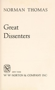 Cover of: Great dissenters