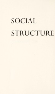 Cover of: Social structure and personality.