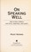 Cover of: On speaking well