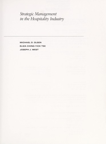 Strategic management in the hospitality industry