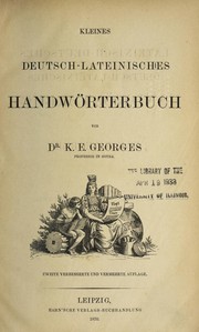 Cover of: Kleines deutsch-lateinisches Handwo rterbuch