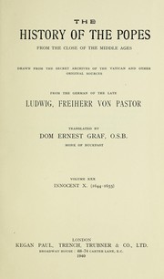 The history of the popes from the close of the Middle Ages by Pastor, Ludwig Freiherr von
