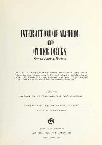 Interaction of alcohol and other drugs.