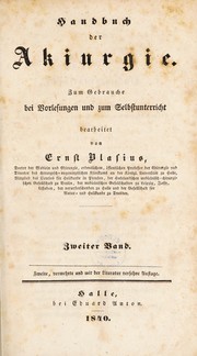 Cover of: Handbuch der Akiurgie ...