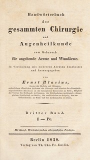 Cover of: Handw©œrterbuch der gesammten Chirurgie und Augenheilkunde. Zum Gebrauch f©ơr angehende Aerzte und Wund©Þrzte