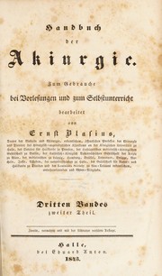 Cover of: Handbuch der Akiurgie ...